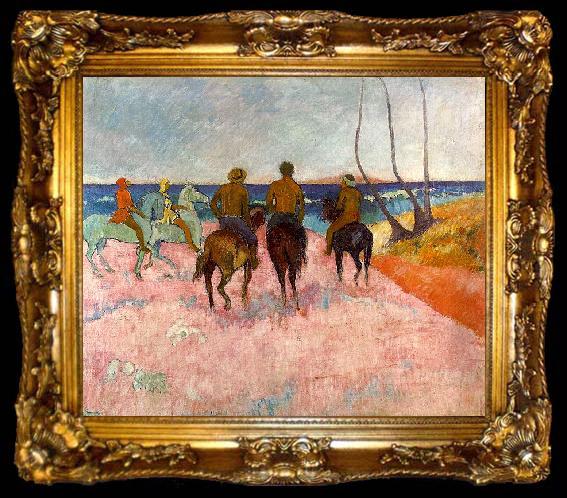 framed  Paul Gauguin Riders on the Beach, ta009-2